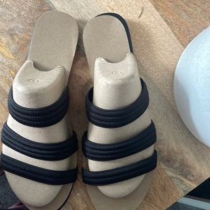 Rothys Black Triple Band Sandals